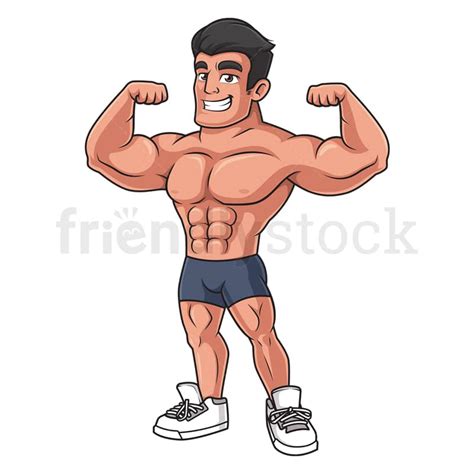 muscle flex cartoon|man flexing muscles drawing.